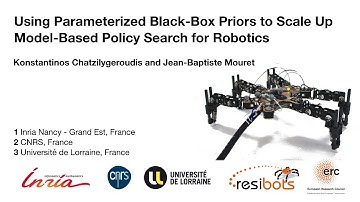 Using Parameterized Black Box Priors to Scale Up Model Based Policy Search for Robotics