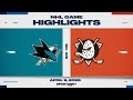 NHL Highlights | Sharks vs. Ducks