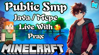 🔴MINECRAFT PUBLIC SMP | CRACKED SMP JAVA / MCPE 24/7 LIVE SERVER #live #shorts #shortsfeed