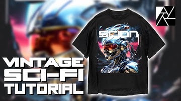 HOW TO DESIGN A VINTAGE SCI FI SHIRT USING MIDJOURNEY AI (AFFINITY PHOTO)