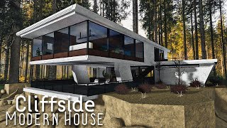 Bloxburg: Cliffside Hanging Modern House | Roblox Bloxburg | Speedbuild