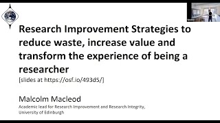 Research Strategies to reduce waste, increase value, transform the experience of being a researcher