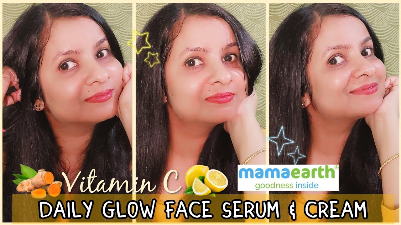 Mamaearth Skin Illuminate Face Serum & Vitamin C Daily Glow Face Cream Application & Review
