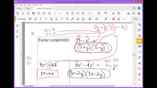 MAT1033_5.5 Notes - Special Case Factoring