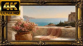 Frame: Mediterranean Serenity | Atmospheric Window with Summer Nature Sounds (4K)
