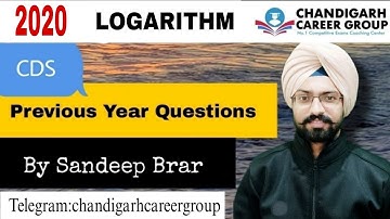 Logarithm (2020) CDS mathematics previous year questions by Sandeep Brar
