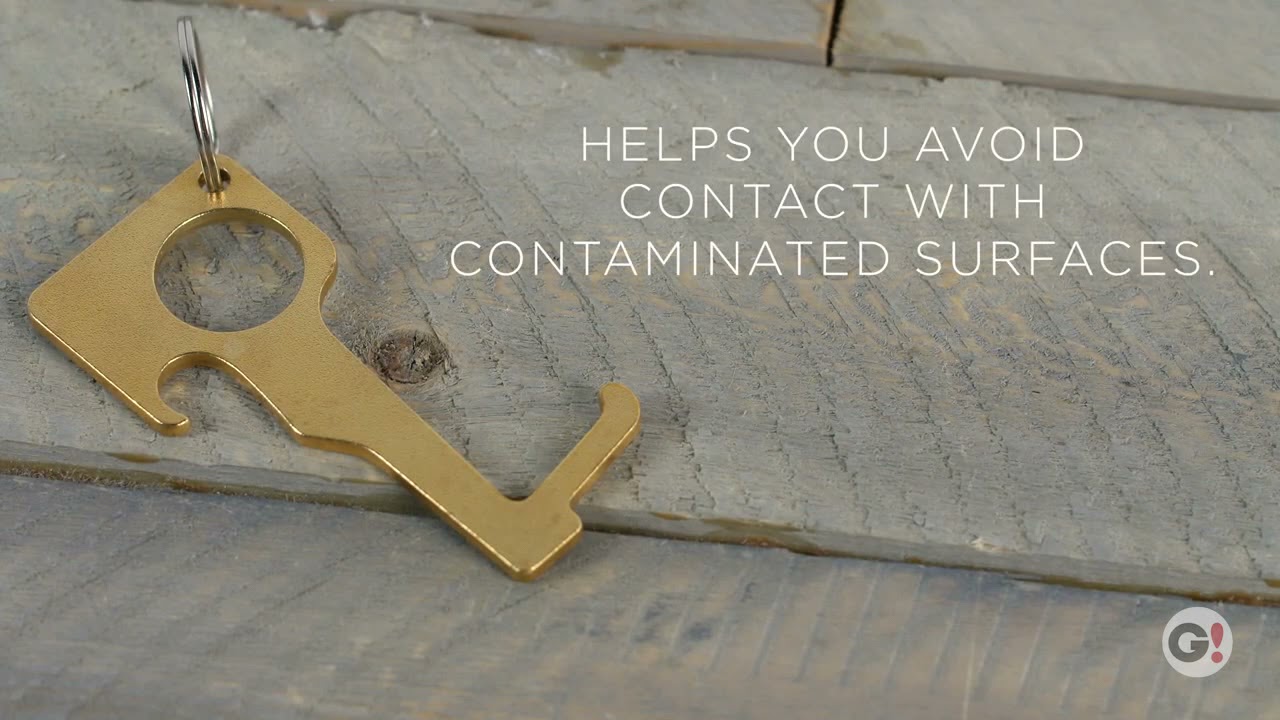 No Contact Keychain - Brass