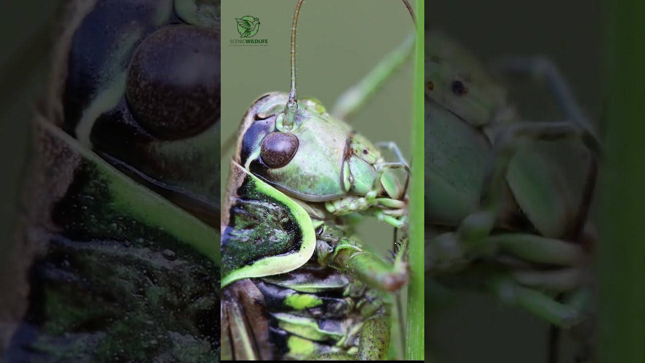 OMG 😱😨😱 Roesel's Bush Insect 😨CLOSE-UP😰 