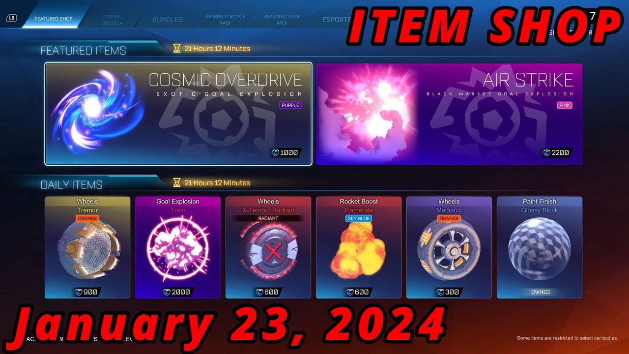 January 23 Rocket League Item Shop: SKY BLUE FLAMERATE BOOST!