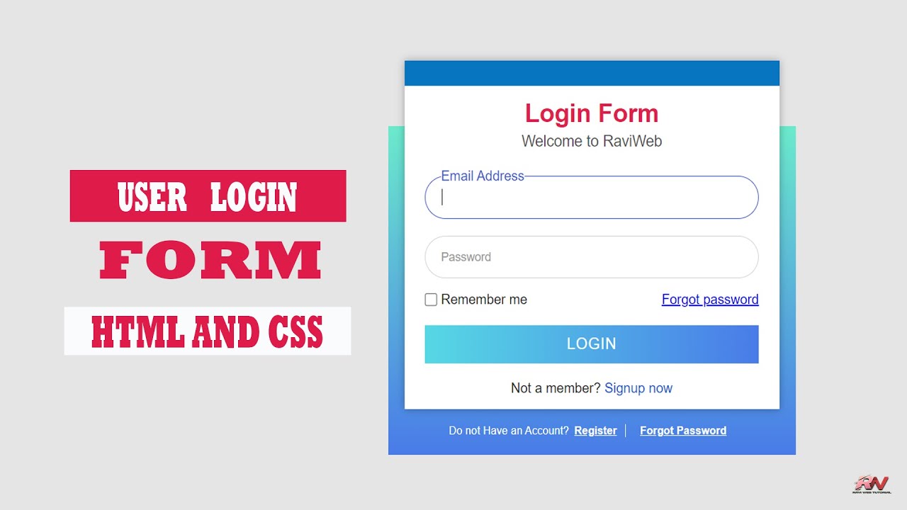 How To Create User Login Form In HTML & CSS || How To Make Login Form ...