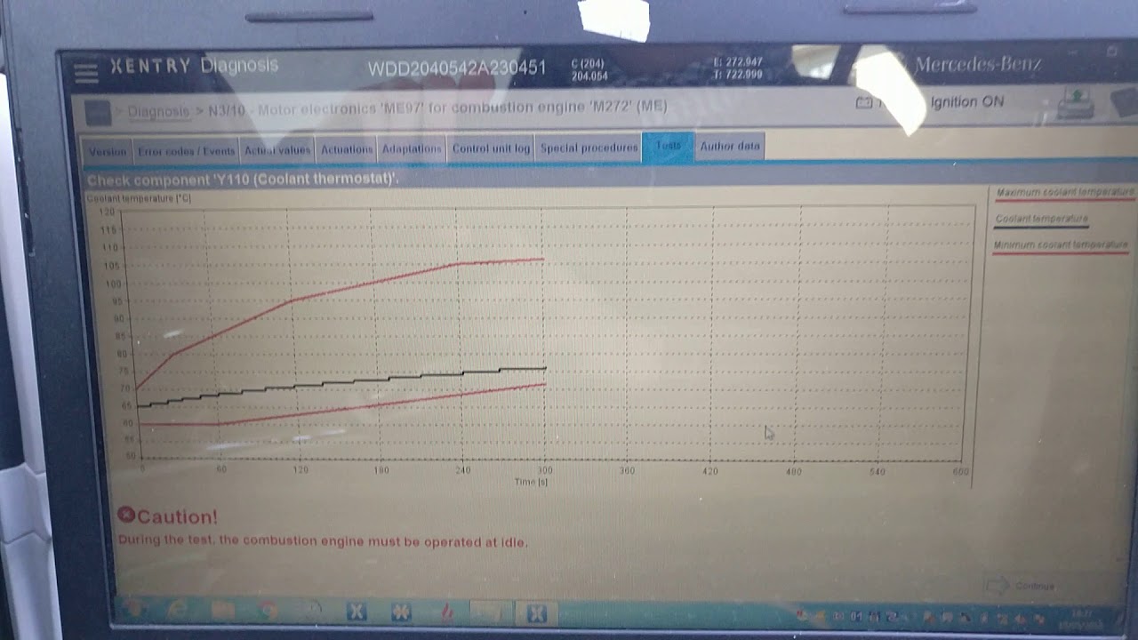 Thermostat test mercedes m272 w204 c280 YouTube