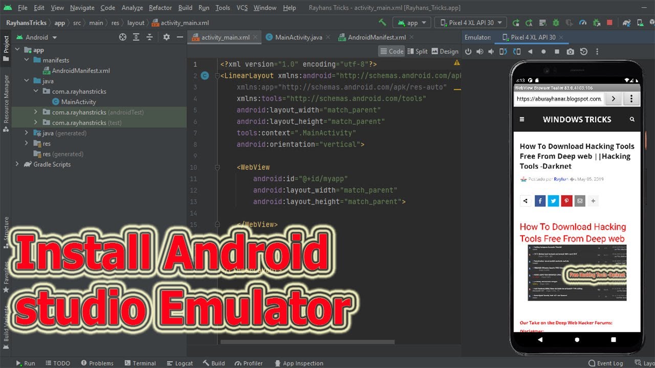 How to run Apps in Android studio using Emulator [Install Emulator ...