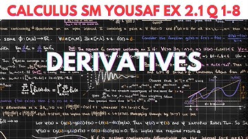 Calculus with Analytic Geometry  S M Yusuf | Exercise 2.1 Q 1-8 | Concept of Derivative in Calculus