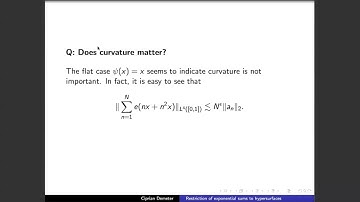 Prof. Ciprian Demeter (IU-Bloomington) 2021 - Restriction of exponential sums to hypersurfaces