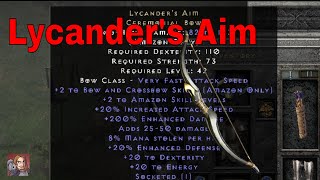 D2R Unique Items - Lycander's Aim (Ceremonial Bow)
