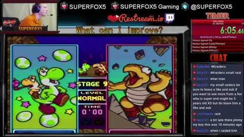 Tetris Attack - Vs. Normal - Speed Run Personal Best - 9:14.50 - SUPERFOX5 Gaming Stream