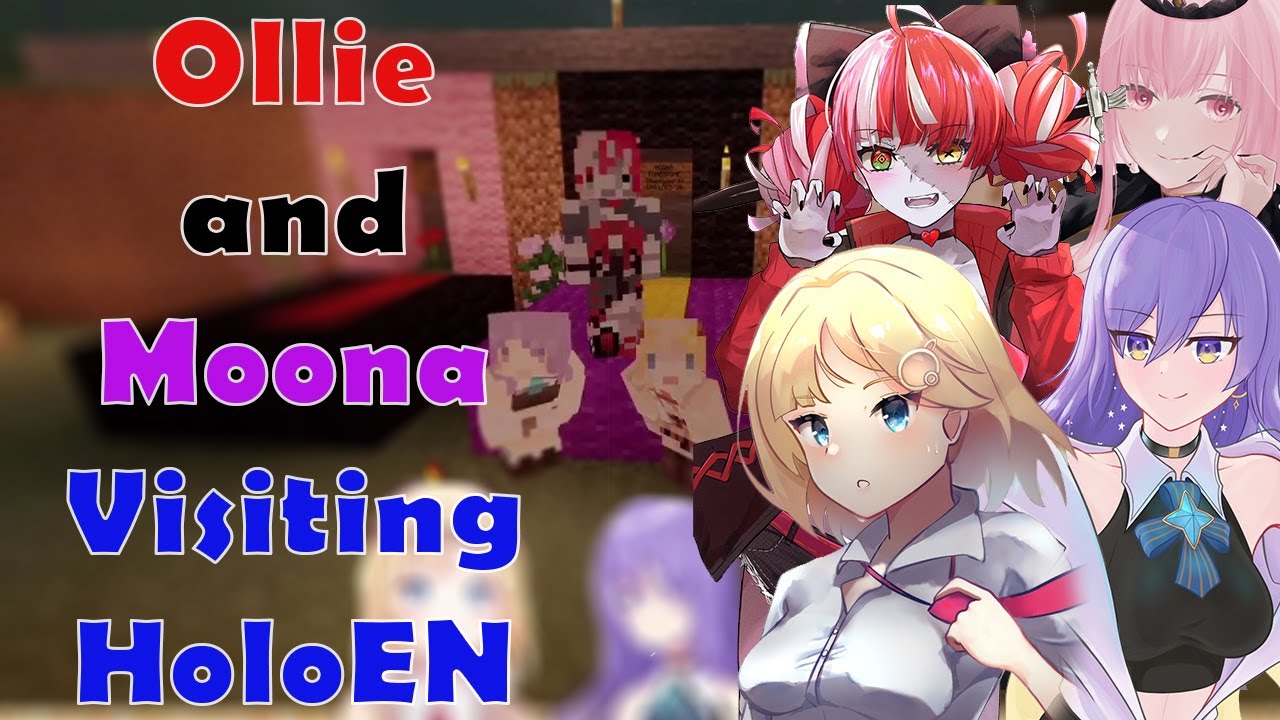 Ollie and Moona visiting the "HAUNTED Tunnel" of HoloEN server, HoloEN x HoloID collaboration