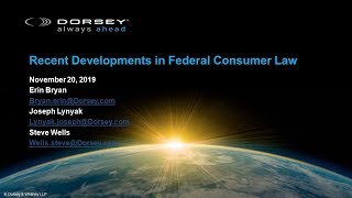 Recent Developments in Federal Consumer Law Recent Developments in Federal Consumer Law