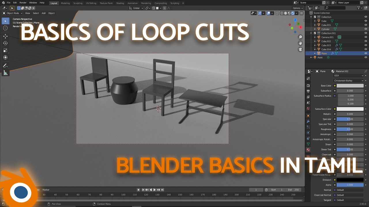 How to use loop cuts in blender tutorial in tamil - YouTube
