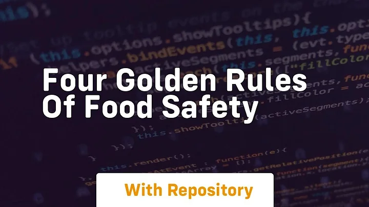 Four golden rules of food safety