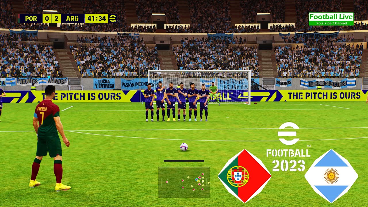 eFootball 2023 Portugal vs Argentina Ronaldo Free Kick Goal Messi vs Ronaldo World Cup 2022