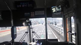 부산1011번버스 부산항대교 주행