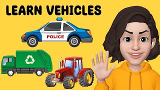 Learn Vehicle Names | Educational Toddler Learning Videos | Super Renell Kids Songs | Baby Videos