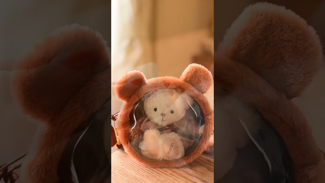 トラベルベアポーチ/くま耳ぬいポーチ | テディベアギフトのプティルウ