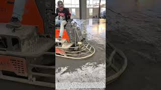 Ride-On Power Trowel Machine Fast Concrete Floor Finishing Technique.