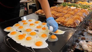 Japanese Style Egg Bacon Pancakes - Japanese Street Food
