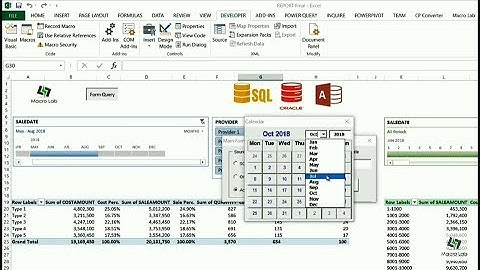 VBA Excel: Reports from SQL Server, Oracle, Access