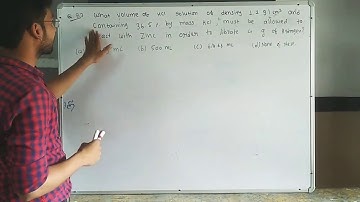 What volume of HCl solution of density 1.2 g / cm3 and containing 36.5% by mass HCl, must be allowed