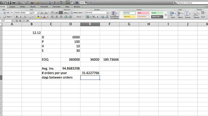 Inventory Economic Order Quantity EOQ
