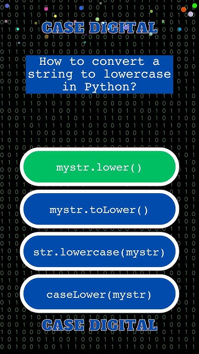 Quiz: How To Convert A String To Lowercase In Python #pythonquestions # ...