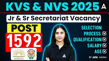 KVS NVS Vacancy 2025 | KVS NVS Non Teaching Recruitment 2025 | KVS NVS Jr & Sr Secretariat Vacancy