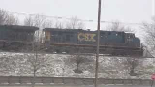 CSX Intermodal Train on Elevated Tracks