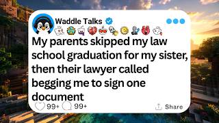 My parents skipped my law school graduation for my sister, then their lawyer called begging me...