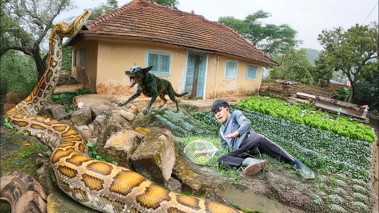 Disabled Hunter Confronts Giant Anaconda Invading Farm – Secrets of Rural Vietnam