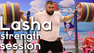 Muscle Snatch Triple at 130kg & 285kg Squats | Lasha Talakhadze Heavy Training