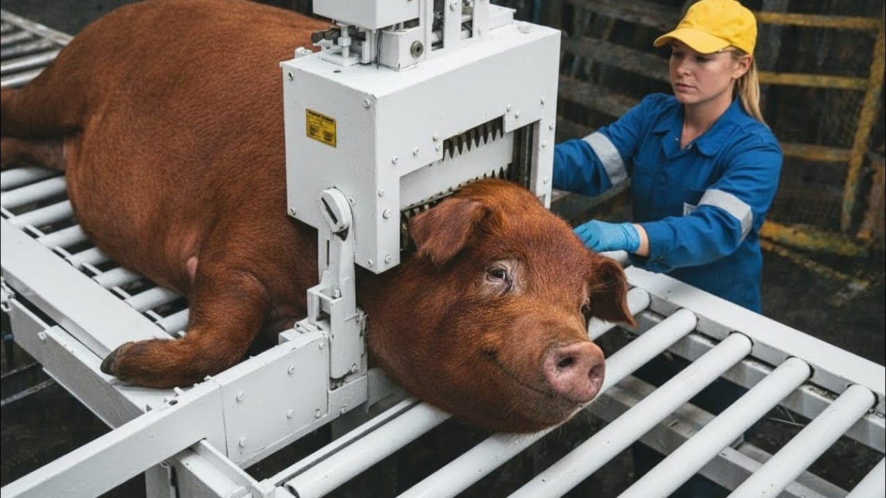 Massive Duroc Pig Farm Factory Tour | Modern Pork Processing Full Process