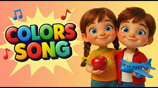 Learn Colors Song 🎵 Red Blue Yellow Green 🌈 | Fun English Nursery Rhymes for Kids | Ada & Sam