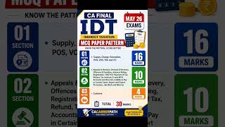 Ca Final IDT MCQ paper pattern for May 26 Exams| #cafinalidt #boj #icaicaexam #testpapers