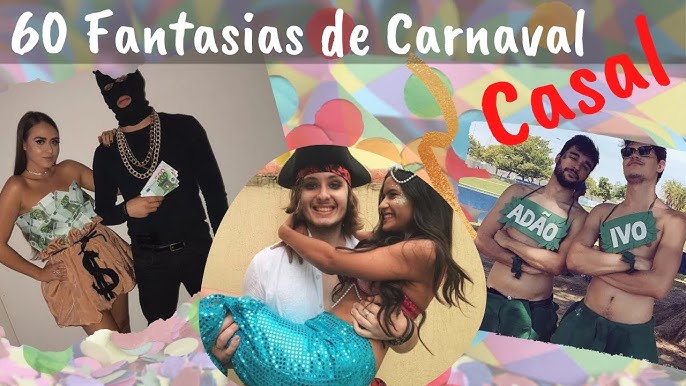 ❤️ FANTASIA casal SIMPLES,CRIATIVAS E BARATAS I carnaval I GEOVANA  PALLINELE 