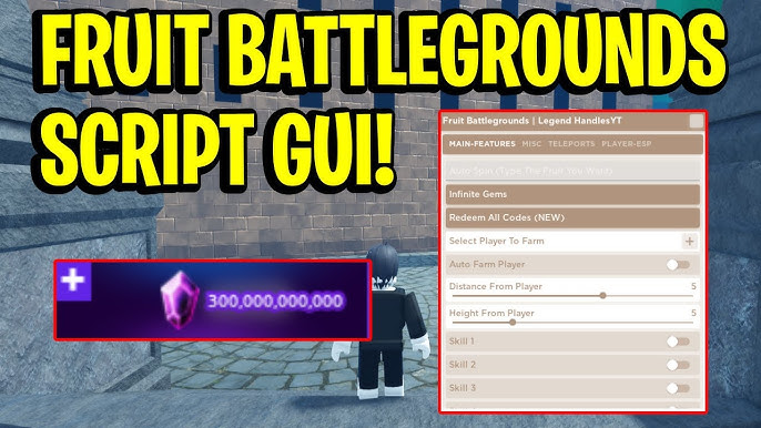 NEW] Fruit Battlegrounds Script / Hack GUI, Auto Farm + Infinite Gems