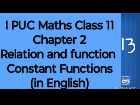 1st puc maths chapter 2  constant Function in english|class 11 maths  constant function in english 