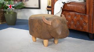 COCOA THE COW FOOTSTOOL BROWN