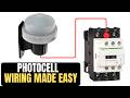 how to wire a photocell with contactor for auto light control