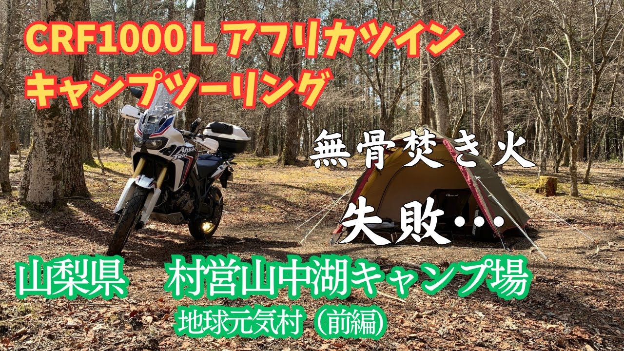 ソロキャンプ・バイクツーリング】拾った木で無骨焚き火チャレンジ失敗