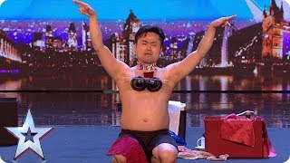 Mr Uekusa gives us a strip show with a twist! | Auditions Week 1 | Britain’s Got Talent 2018