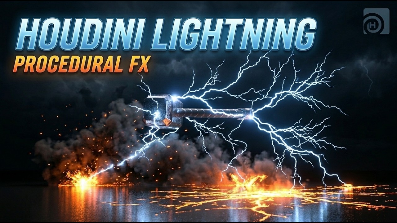 houdini lightning procedural fx - YouTube